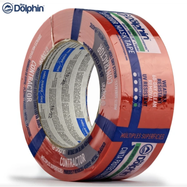 Малярна стрічка помаранчева Blue Dolphin ROUGH SURFACE по шорстких поверхнях 48 мм х 50 м (03-1-03-EN)