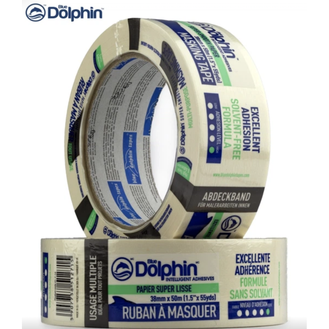 Малярна стрічка жовта Blue Dolphin 48 мм х 50 м (01-7-15-EN) Малярна стрічка жовта Blue Dolphin 48 мм х 50 м (01-7-15-EN)