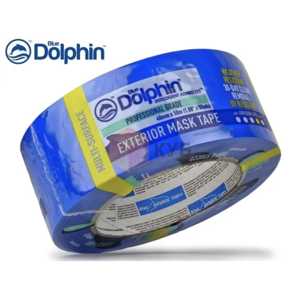 Малярна фасадна стрічка синя Blue Dolphin Tarp&Stucco 48 мм х 50 м (02-3-01-EN)