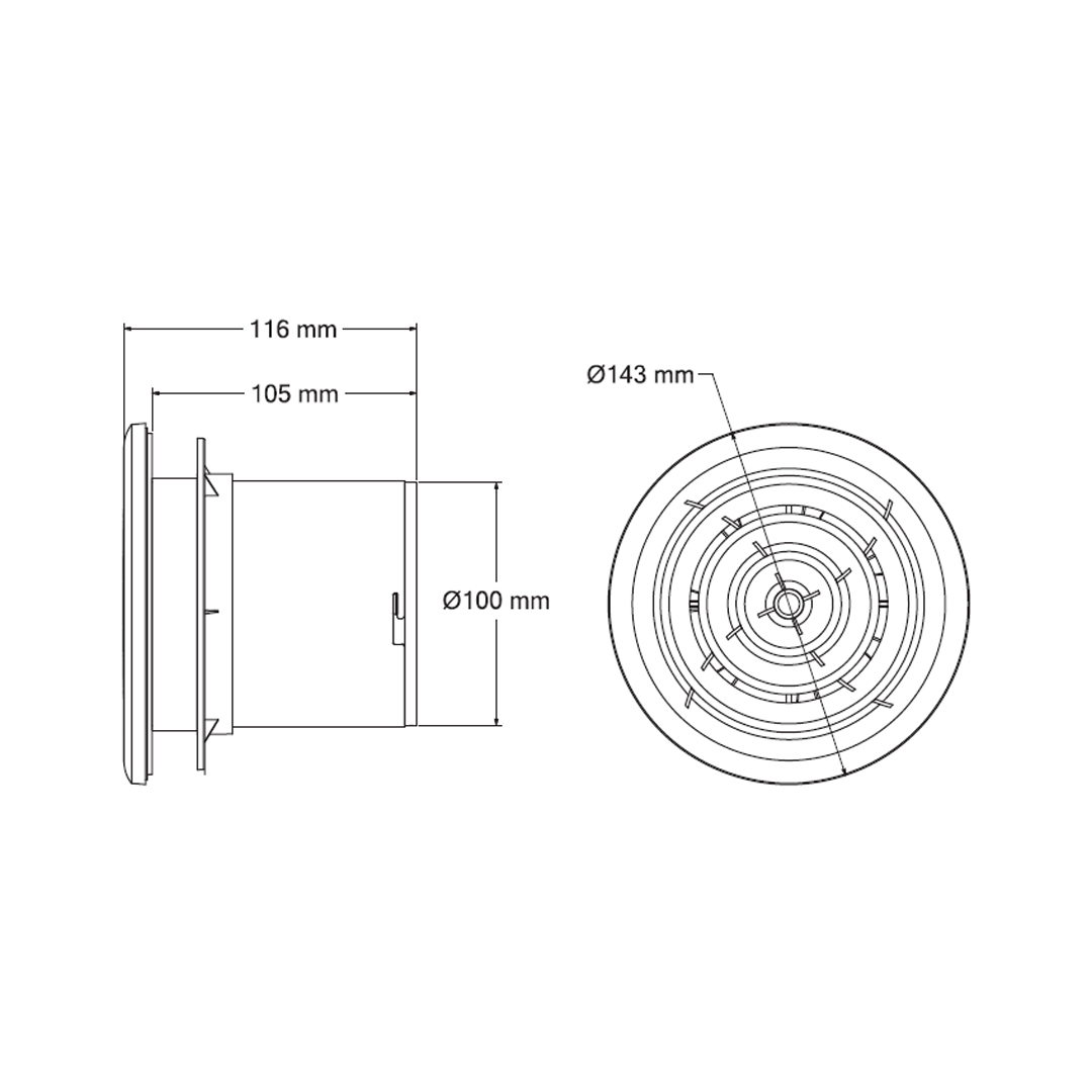 Вентилятор Horoz Electric AIRYMAX-3 12 Вт 100 мм білий (502-100-100) Вентилятор Horoz Electric AIRYMAX-3 12 Вт 100 мм білий (502-100-100)