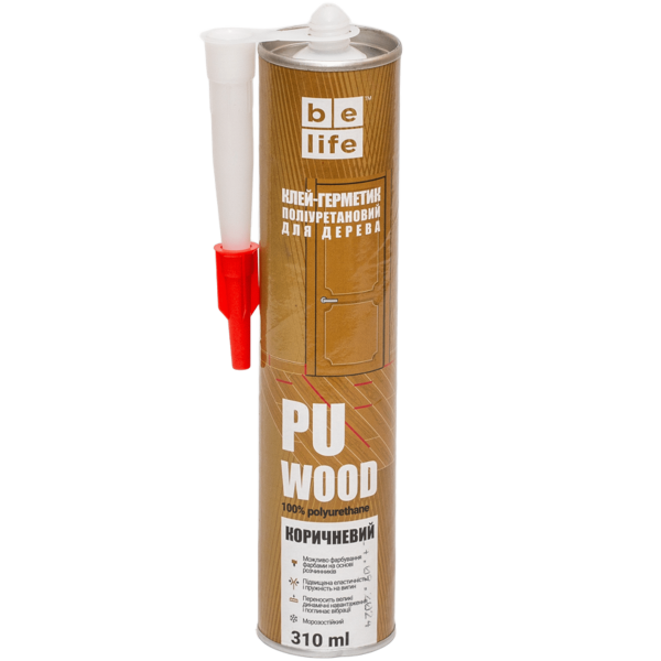 Клей-герметик полиуретановый для дерева и паркета "PU WOOD" Belife, 310 мл