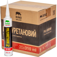 Ящик 20шт/310мл полиуретанового герметика для швов Rino (Черный PU-300B)