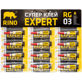 Клей ціанакрілатній "Супер-клей" Rino, 3г