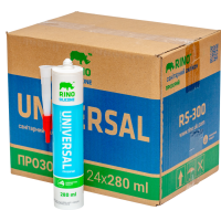 Ящик 24шт/280мл санитарного силиконового герметика Rino (Прозрачный RS-300)