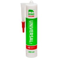 Санитарный силиконовый герметик Rino (Белый RS-301), 280 мл