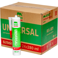 Ящик 24шт/280мл санитарного силиконового герметика Rino (Белый RS-301)