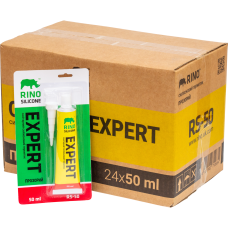 Ящик 24шт/50мл санитарного силиконового герметика Rino EXPERT (Прозрачный RS-50)