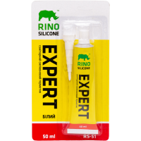 Санитарный силиконовый герметик Rino EXPERT RS-51 (Белый), 50 мл
