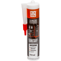 Санитарный силиконовый герметик (Прозрачный SS-310), 310 мл