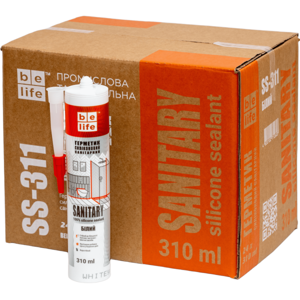 Ящик 24шт/310мл санитарного силиконового герметика (Белый SS-311)