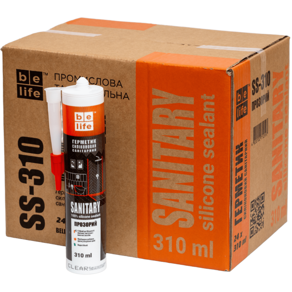 Ящик 24шт/310мл санитарного силиконового герметика (Прозрачный SS-310)