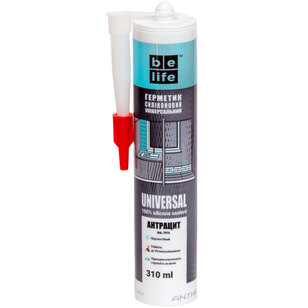 Универсальный силиконовый герметик RAL 7016 (Антрацит SU-7016), 310 мл