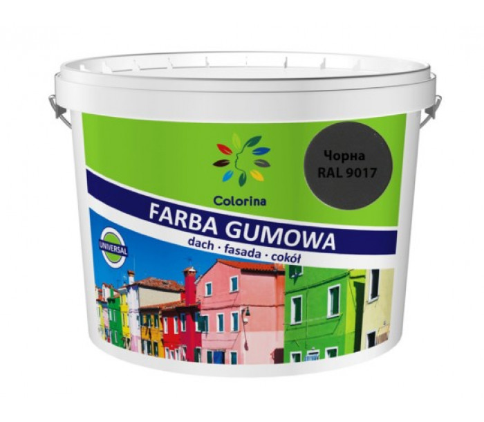 Фарба гумова для дахів "Colorina" 1,2 кг. (RAL 9017 чорна)