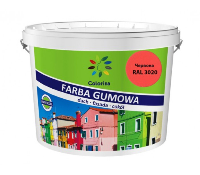 Фарба гумова для дахів "Colorina" 3,6 кг. (RAL 3009 червоно-коричнева)