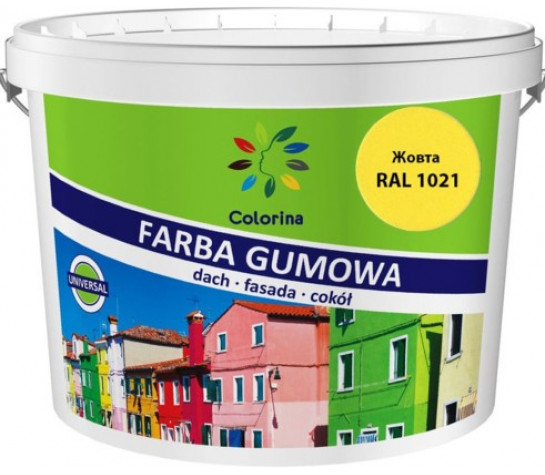 Фарба гумова для дахів "Colorina" 1,2 кг. (RAL 1021 жовта)